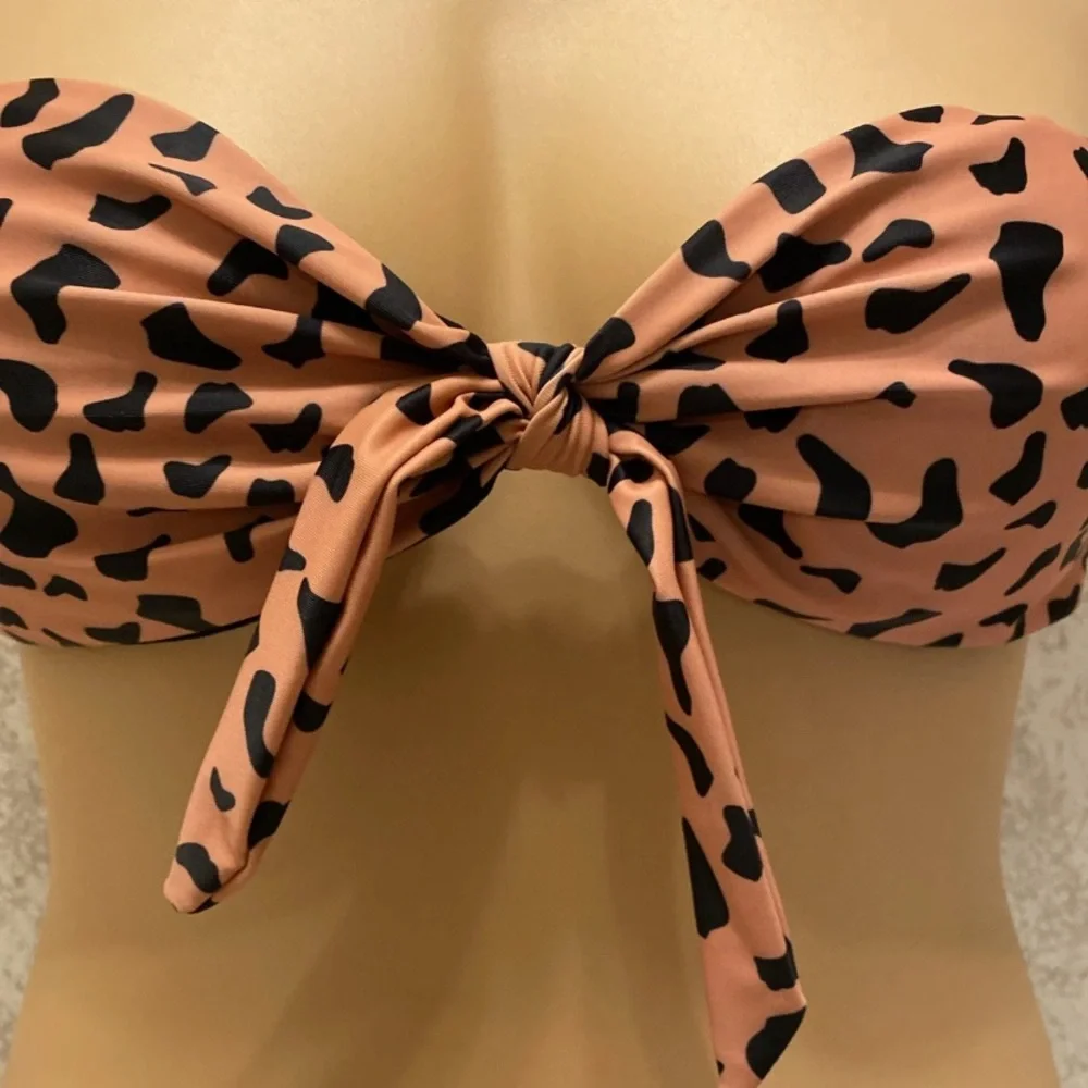 SHEIN Brown and Black Animal Print Bikini Set